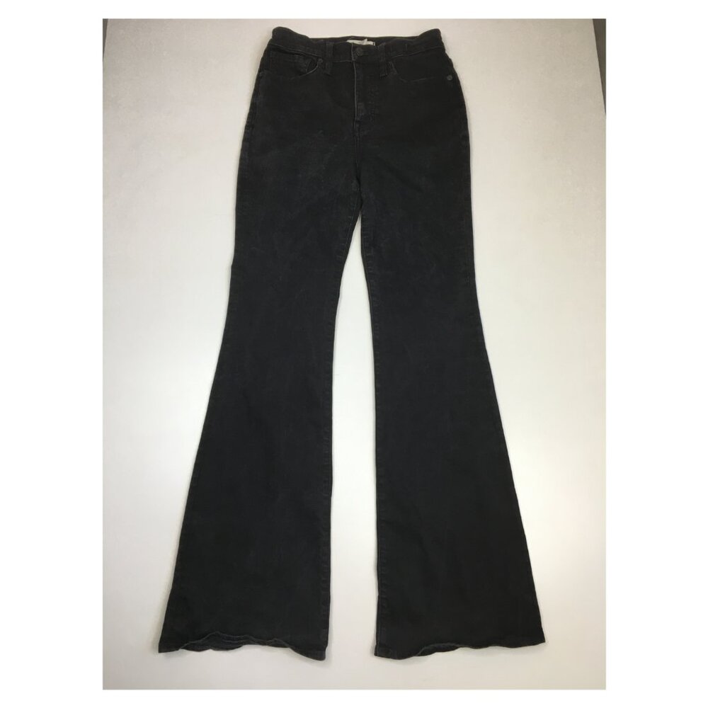 MADEWELL Black Wash 5 Pocket Logo Hardware Skinny Flare Leg Jeans